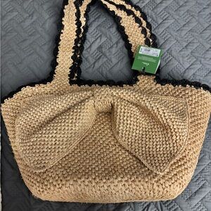 Kate Spade Target NWT Stylish Tan Woven Tote Bag